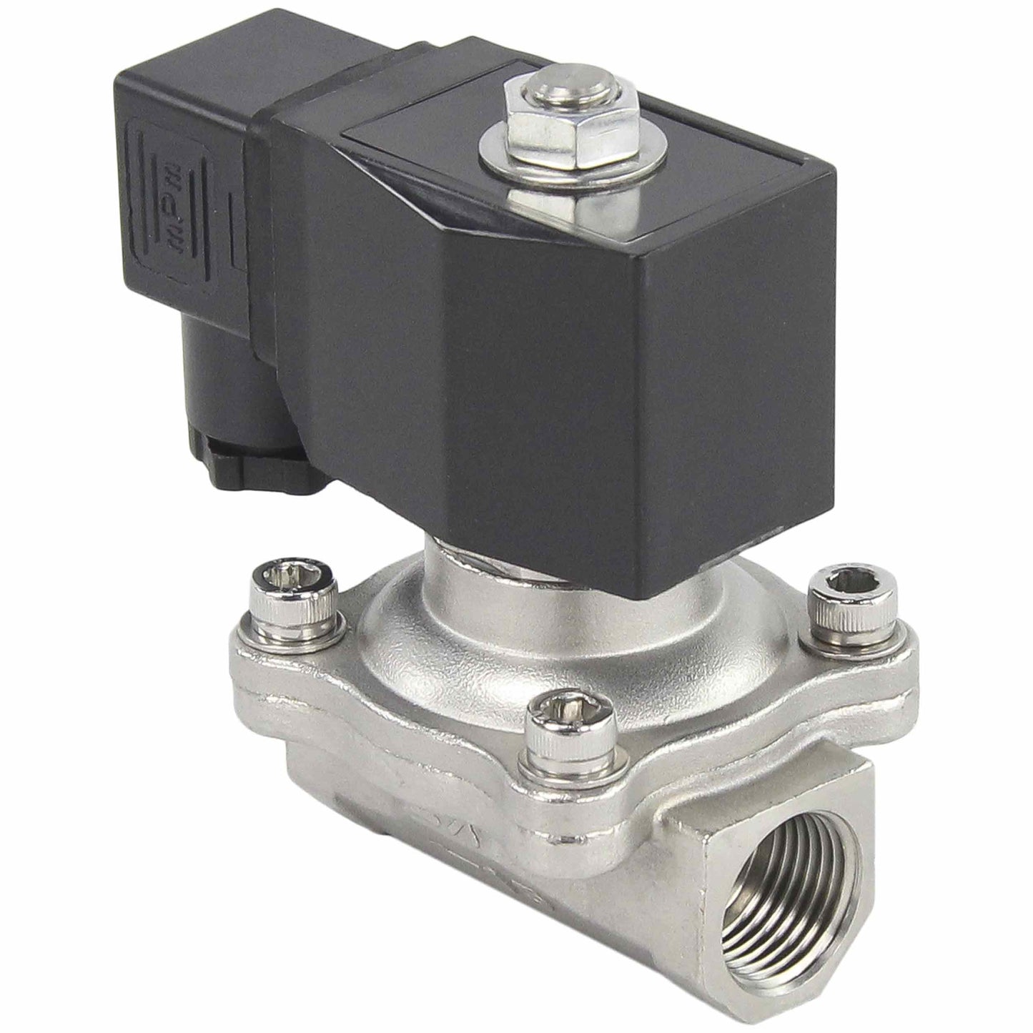 Two way normally closed direct acting electric solenoid valve DNOVA VS2W-201V-NC VITON 24V, body material - stainless steel AISI 304, seal - Viton