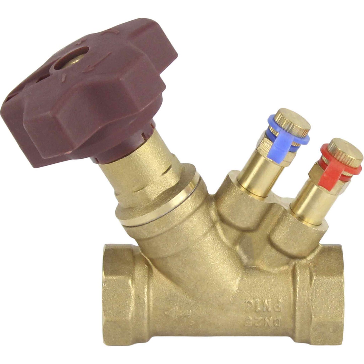 Static balancing valve DNOVA VB0000P-T PN16 brass, Threaded connection, reinforced