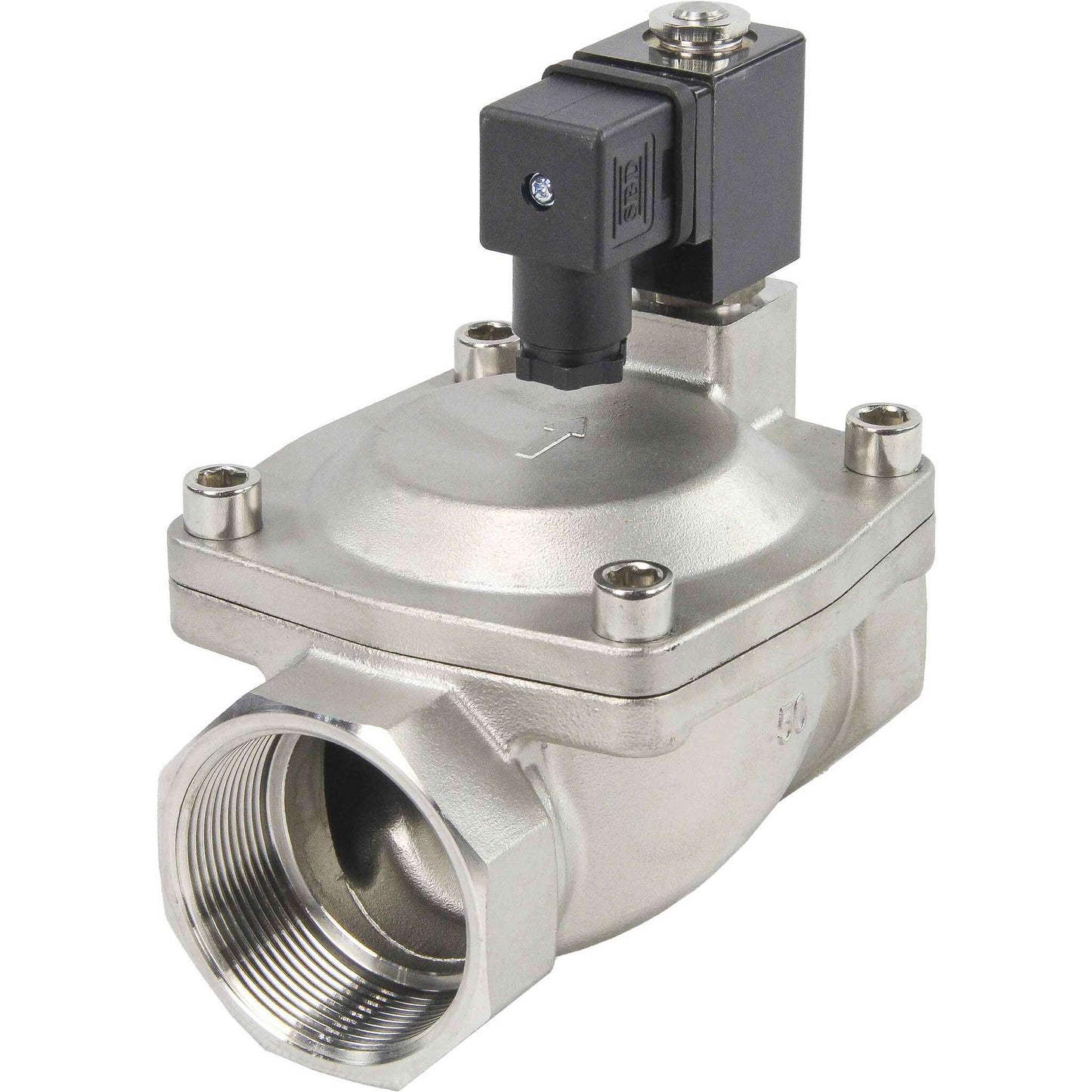 Two way normally closed indirect acting electric solenoid valve DNOVA VS2W-401V-PU-NC G VITON 24V, body material - stainless steel AISI 304, seal - Viton