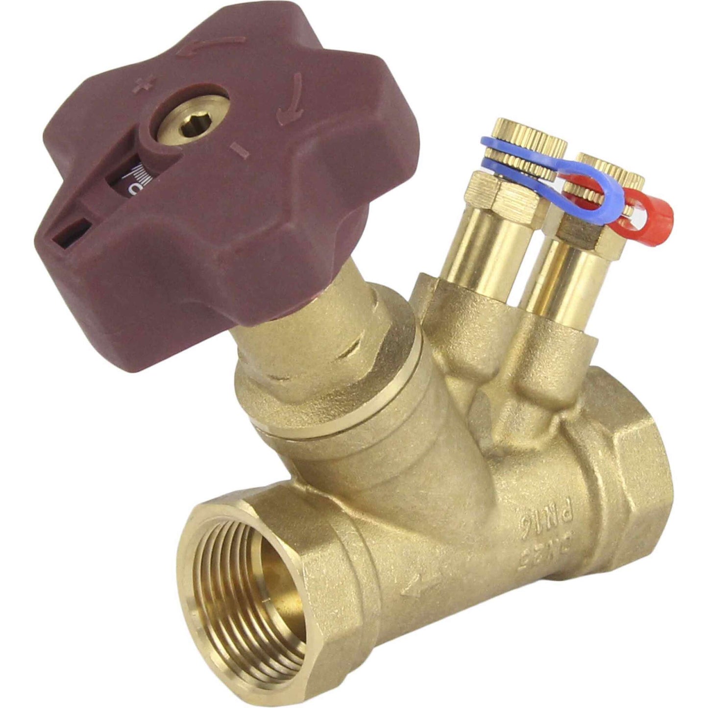 Static balancing valve DNOVA VB0000P-T PN16 brass, Threaded connection, reinforced