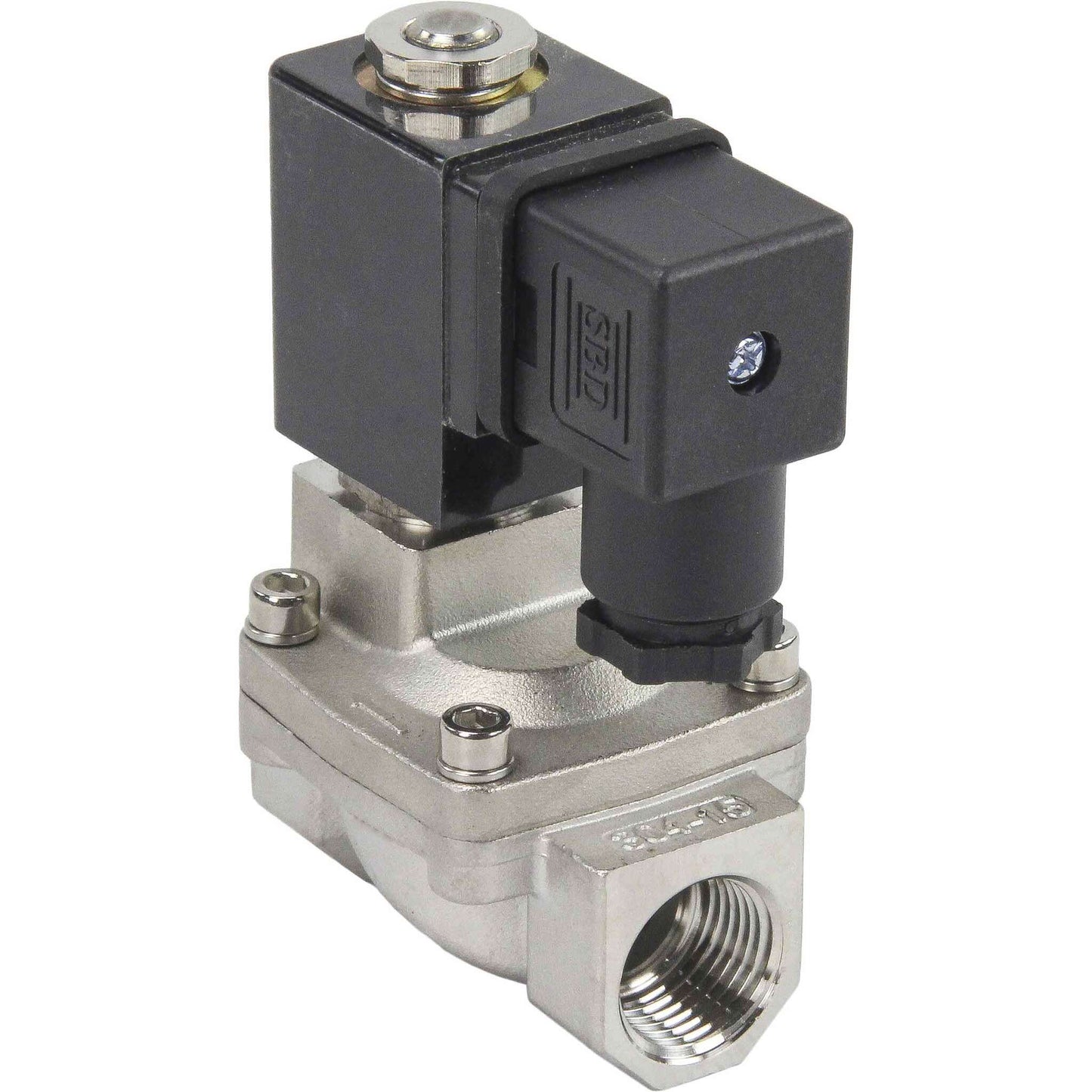 Two way normally closed indirect acting electric solenoid valve DNOVA VS2W-401N-PU-NC G NBR 220V, body material - stainless steel AISI 304, seal - NBR