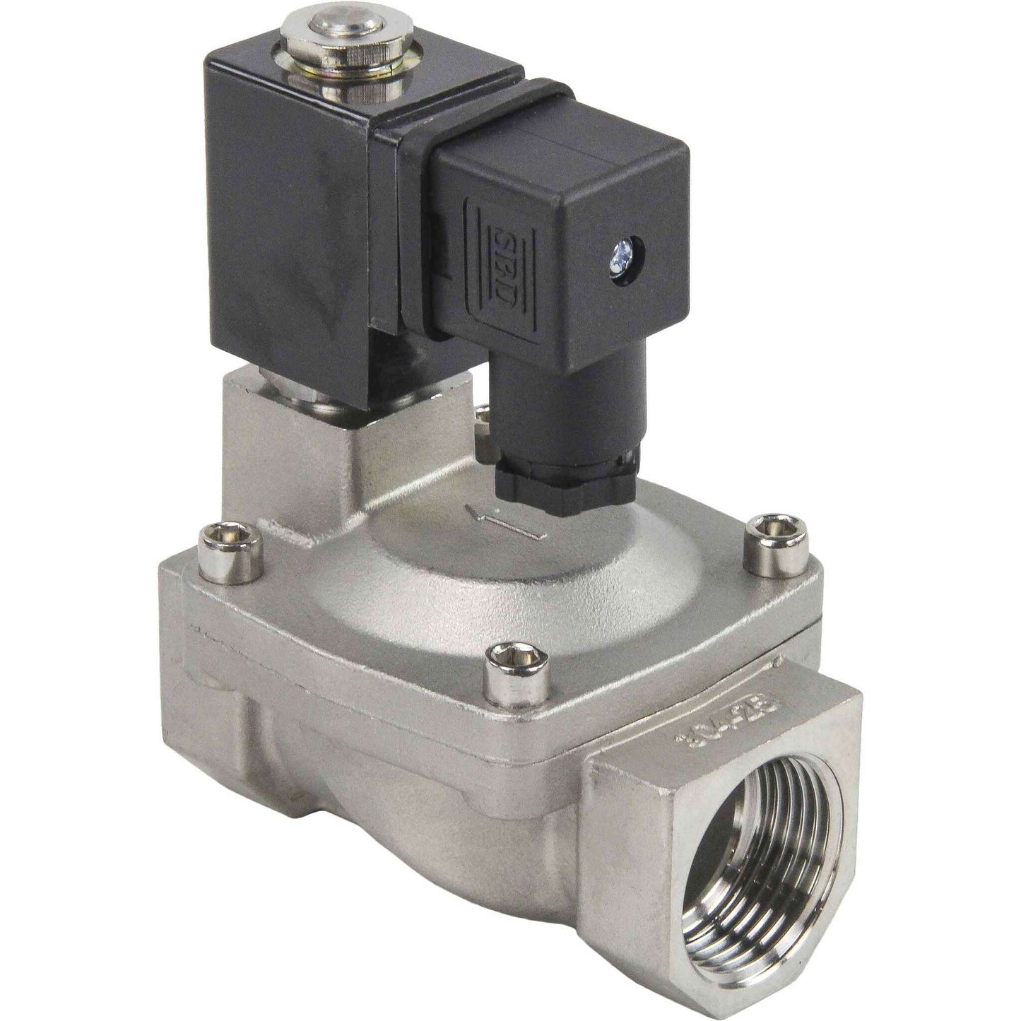 Two way normally closed indirect acting electric solenoid valve DNOVA VS2W-401E-PU-NC G EPDM 220V, body material - stainless steel AISI 304, seal - EPDM