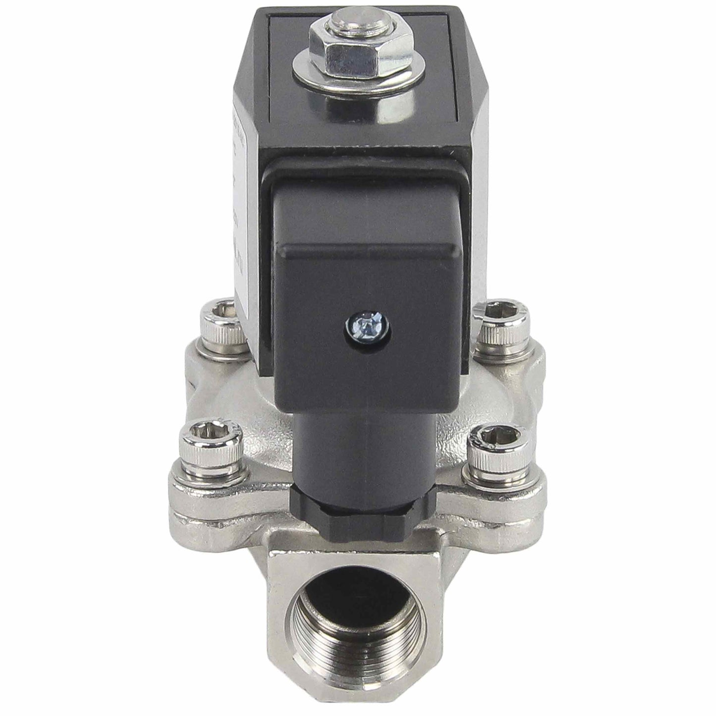 Two way normally closed direct acting electric solenoid valve DNOVA VS2W-201V-NC VITON 24V, body material - stainless steel AISI 304, seal - Viton