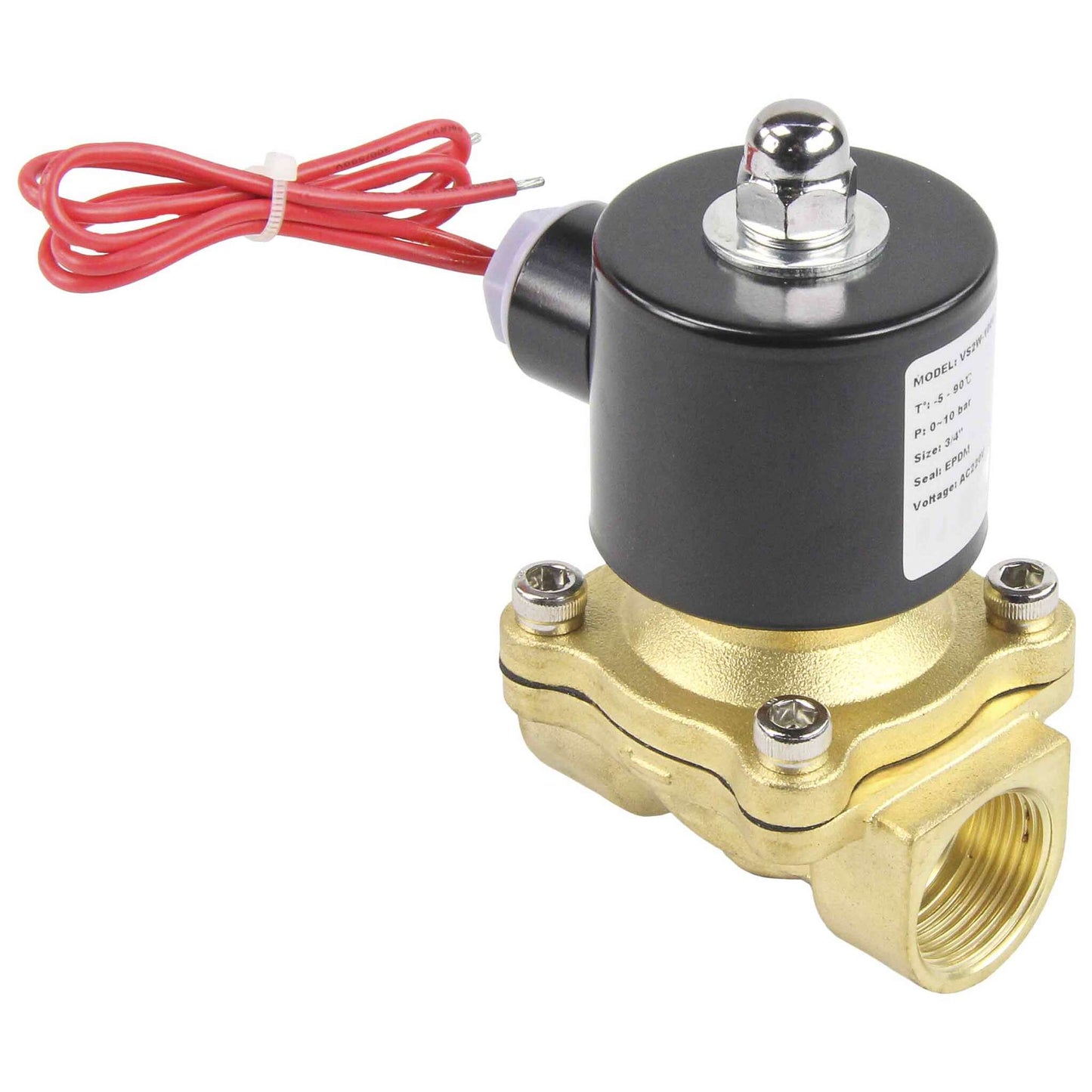 Two way normally closed direct acting electric solenoid valve DNOVA VS2W-100N-NC NBR 24V, body material - brass, seal - NBR