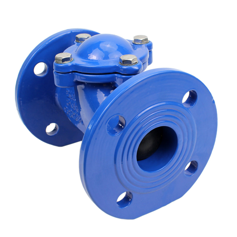 Ball check valve DNOVA VCB1414N-F, body material - cast iron GGG50, seal - NBR, shortened, flanged, without drain plug