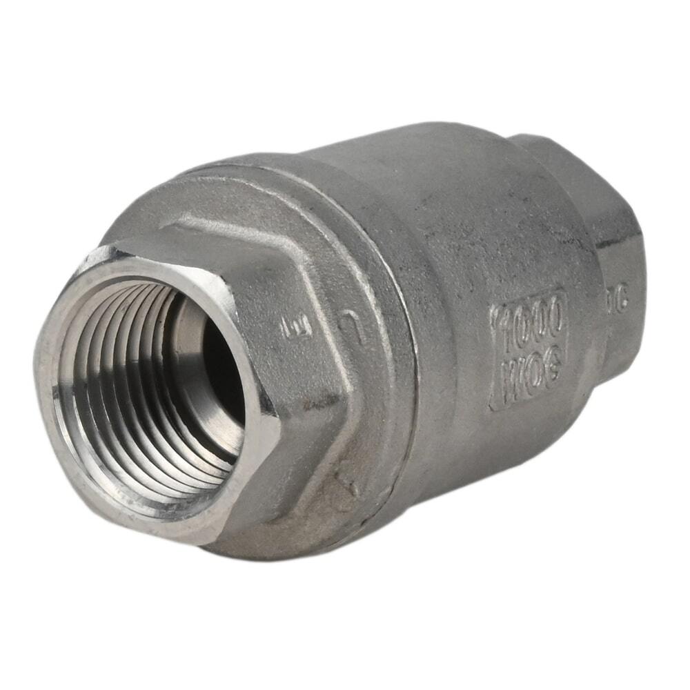 Válvula de retención de resorte DNOVA VCS3232P-T, material del cuerpo: acero inoxidable AISI 316, material del elemento de cierre: acero inoxidable AISI 316, junta: PTFE