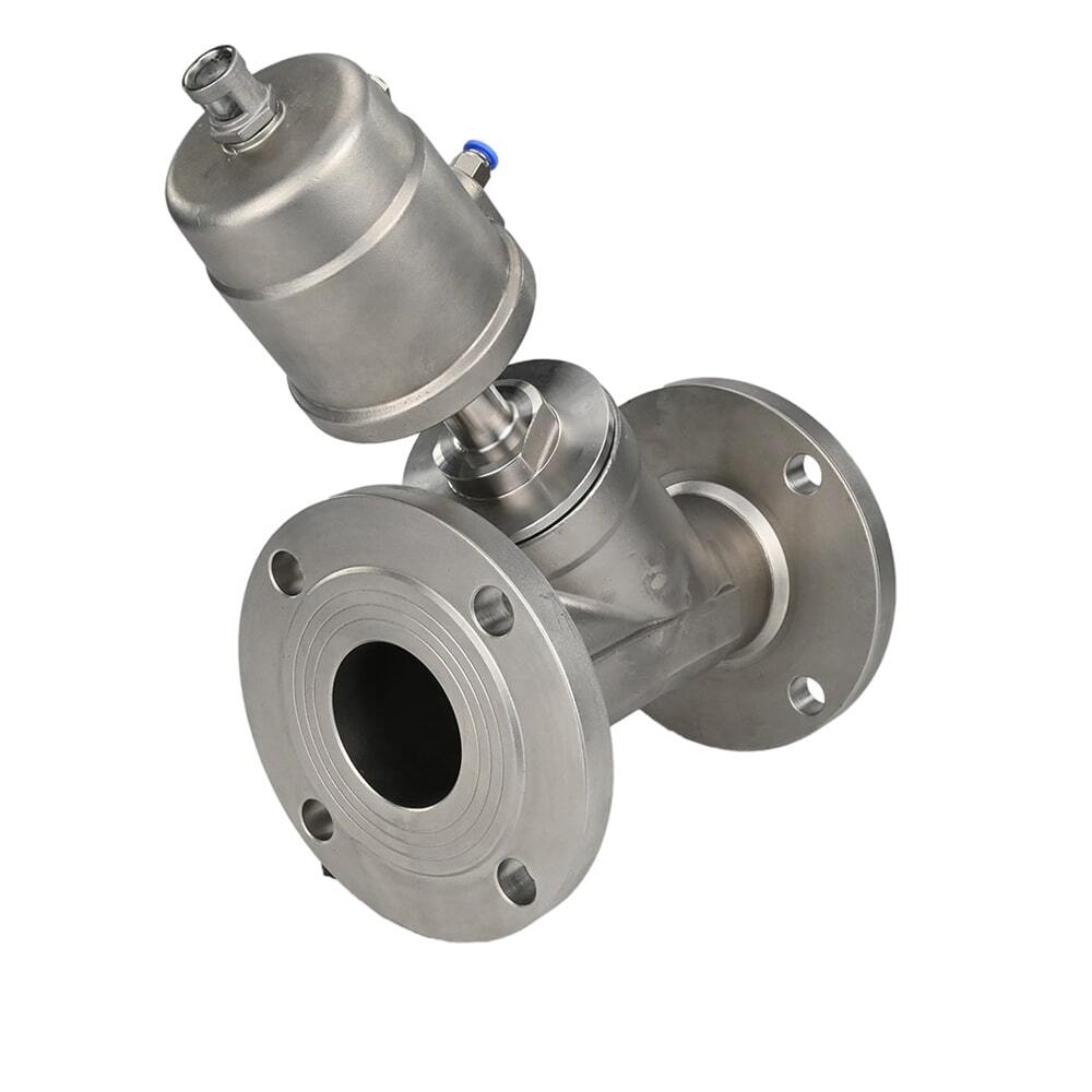 Pneumatic valve DNOVA VS3232PV-F-1PNC PSI232, body material - stainless steel AISI 316, flanged, Y-shaped
