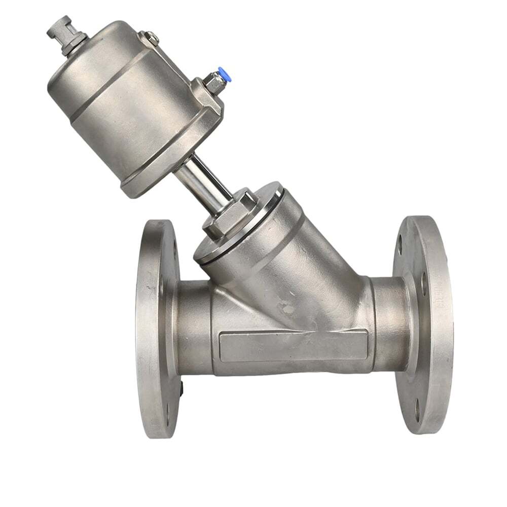 Pneumatic valve DNOVA VS3232PV-F-1PNC PSI232, body material - stainless steel AISI 316, flanged, Y-shaped