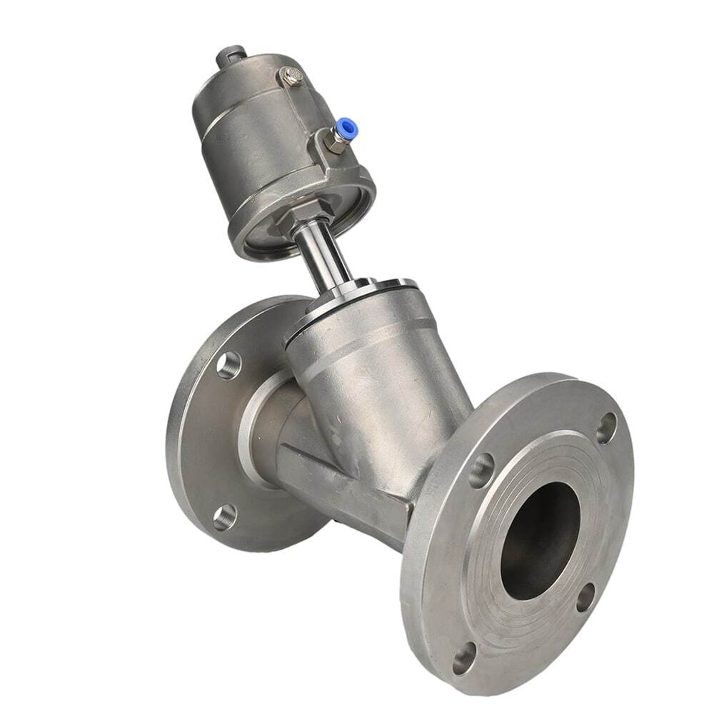 Pneumatic valve DNOVA VS3232PV-F-1PNC PSI232, body material - stainless steel AISI 316, flanged, Y-shaped
