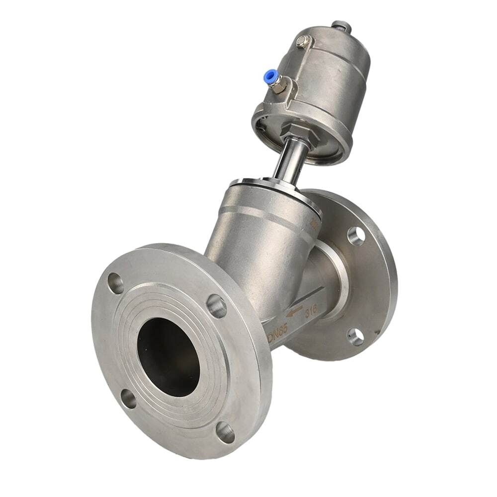 Pneumatic valve DNOVA VS3232PV-F-1PNC PSI232, body material - stainless steel AISI 316, flanged, Y-shaped
