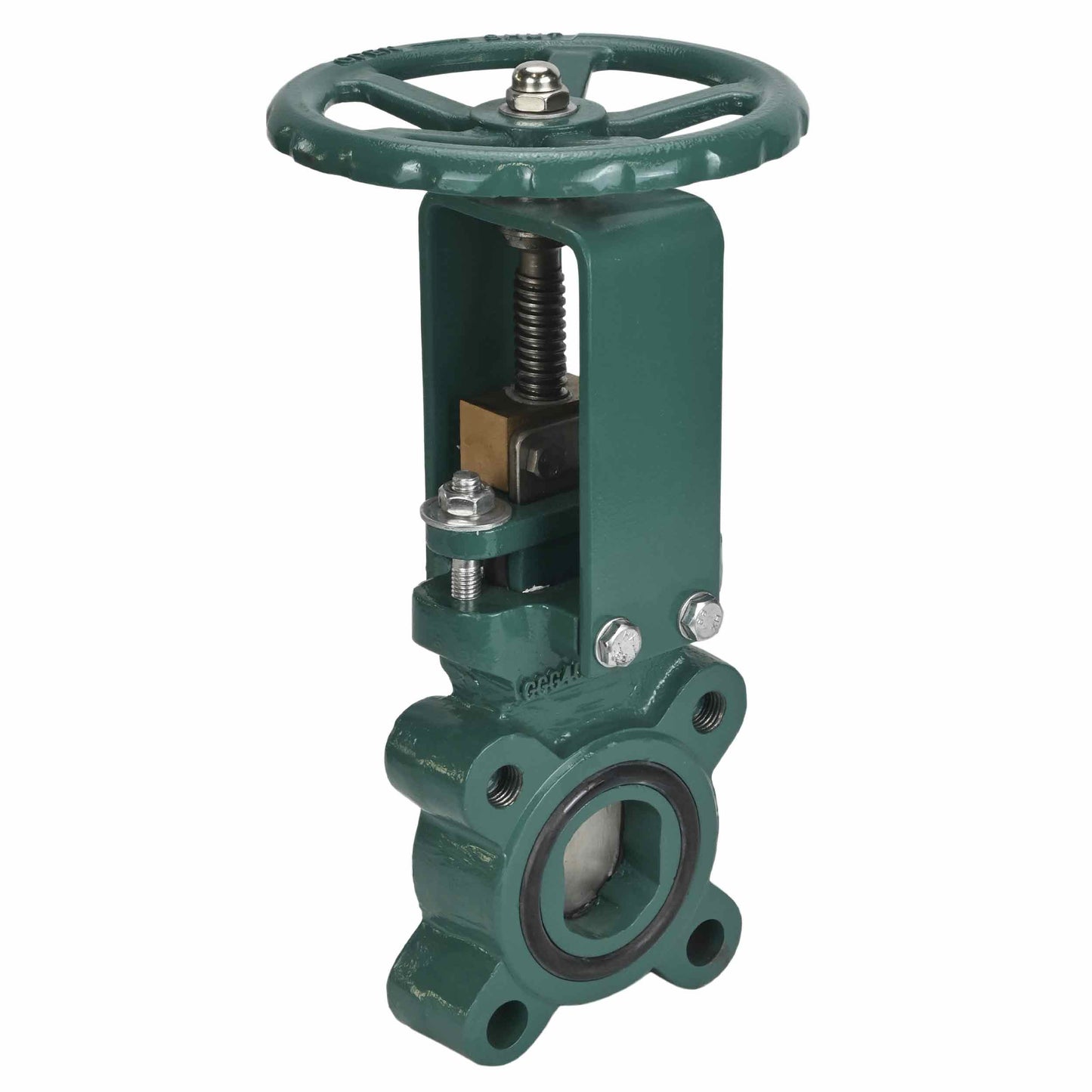 Knife gate valve DNOVA GVKN1331E-2W-Fb-S, body material - cast iron GGG40, knife material - stainless steel AISI 304, seal - EPDM, handwheel