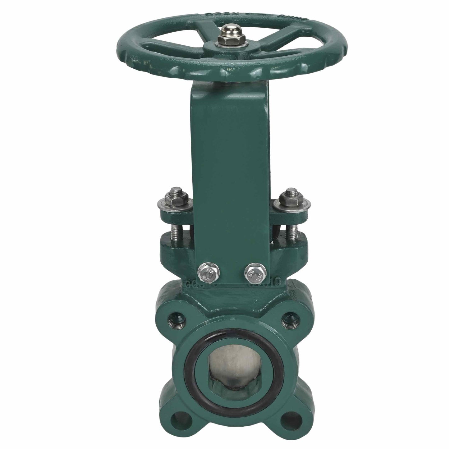 Knife gate valve DNOVA GVKN1331E-2W-Fb-S, body material - cast iron GGG40, knife material - stainless steel AISI 304, seal - EPDM, handwheel