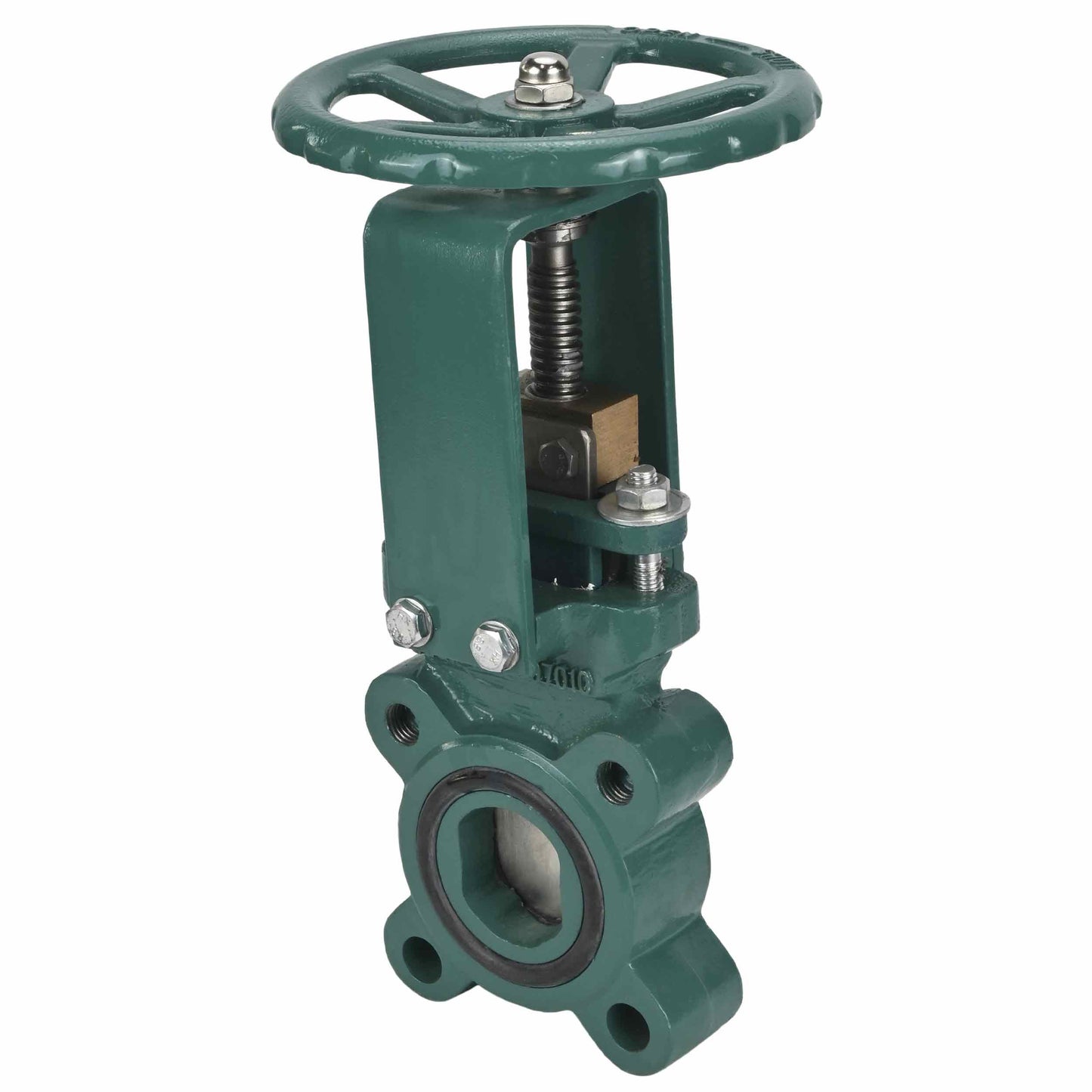 Knife gate valve DNOVA GVKN1331E-2W-Fb-S, body material - cast iron GGG40, knife material - stainless steel AISI 304, seal - EPDM, handwheel