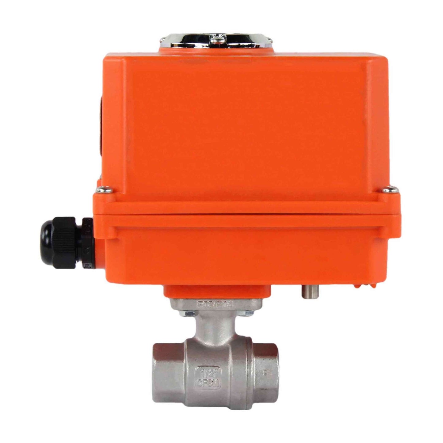 Stainless steel ball valve DNOVA BVMP.316.230-ISO PSI914, body material - stainless steel AISI 316, ball material - stainless steel AISI 316, seal - PTFE, threaded, quarter-turn electric actuator DNOVA-110/220Р’