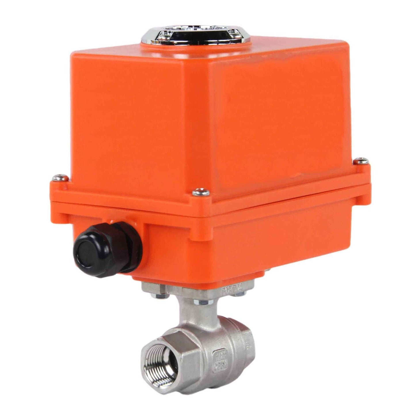 Stainless steel ball valve DNOVA BVMP.316.230-ISO PSI914, body material - stainless steel AISI 316, ball material - stainless steel AISI 316, seal - PTFE, threaded, quarter-turn electric actuator DNOVA-110/220Р’