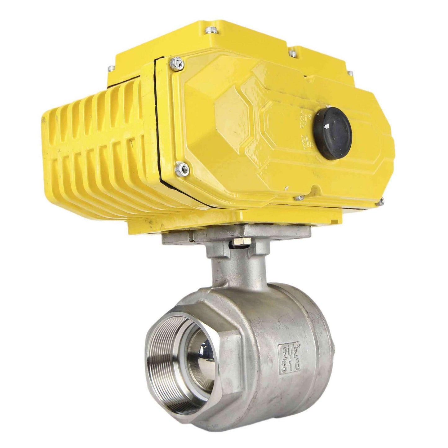 Stainless steel ball valve DNOVA BVMP.316.230-ISO PSI914, body material - stainless steel AISI 316, ball material - stainless steel AISI 316, seal - PTFE, threaded, quarter-turn electric actuator DNOVA-110/220Р’