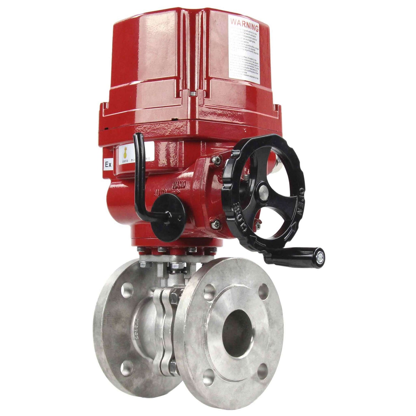 Stainless steel ball valve DNOVA kchfp-DNOVA-ex-110/220v, body material - stainless steel AISI 316, ball material - stainless steel AISI 316, seal - PTFE, electric actuator operated