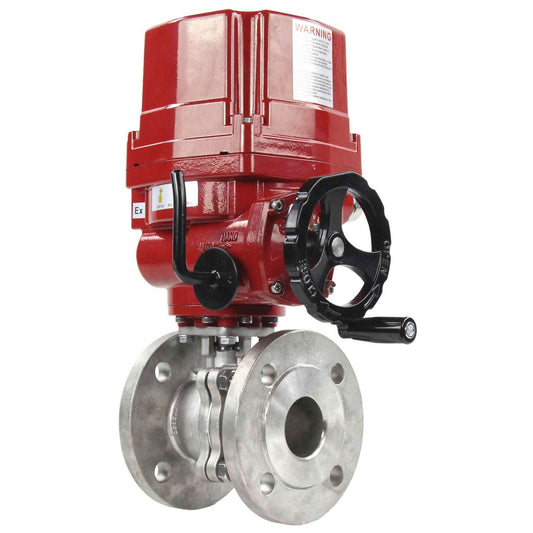 Stainless steel ball valve DNOVA kchfp-DNOVA-ex-110/220v, body material - stainless steel AISI 316, ball material - stainless steel AISI 316, seal - PTFE, electric actuator operated