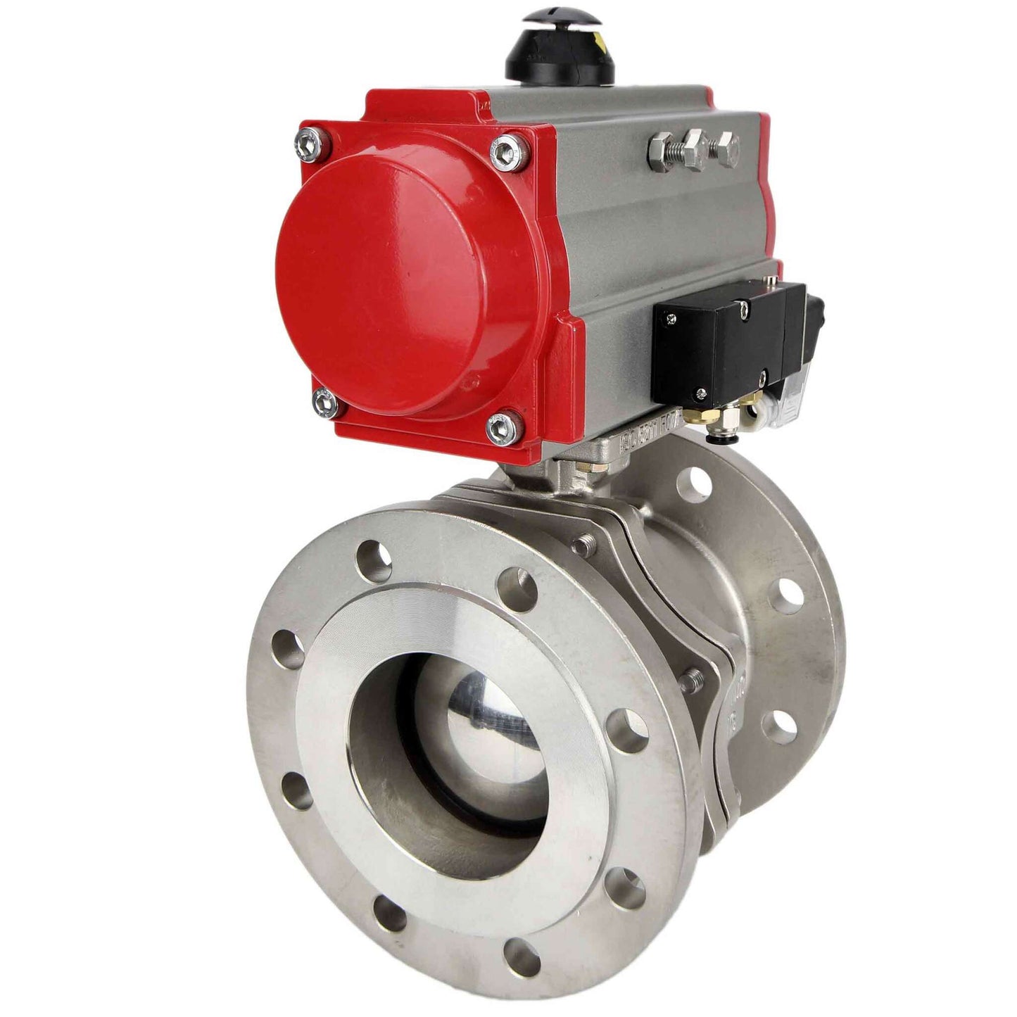 Stainless steel ball valve DNOVA kchfp-DNOVA-da-4m310-24v, body material - stainless steel AISI 316, ball material - stainless steel AISI 316, seal - PTFE, pneumatic actuator operated