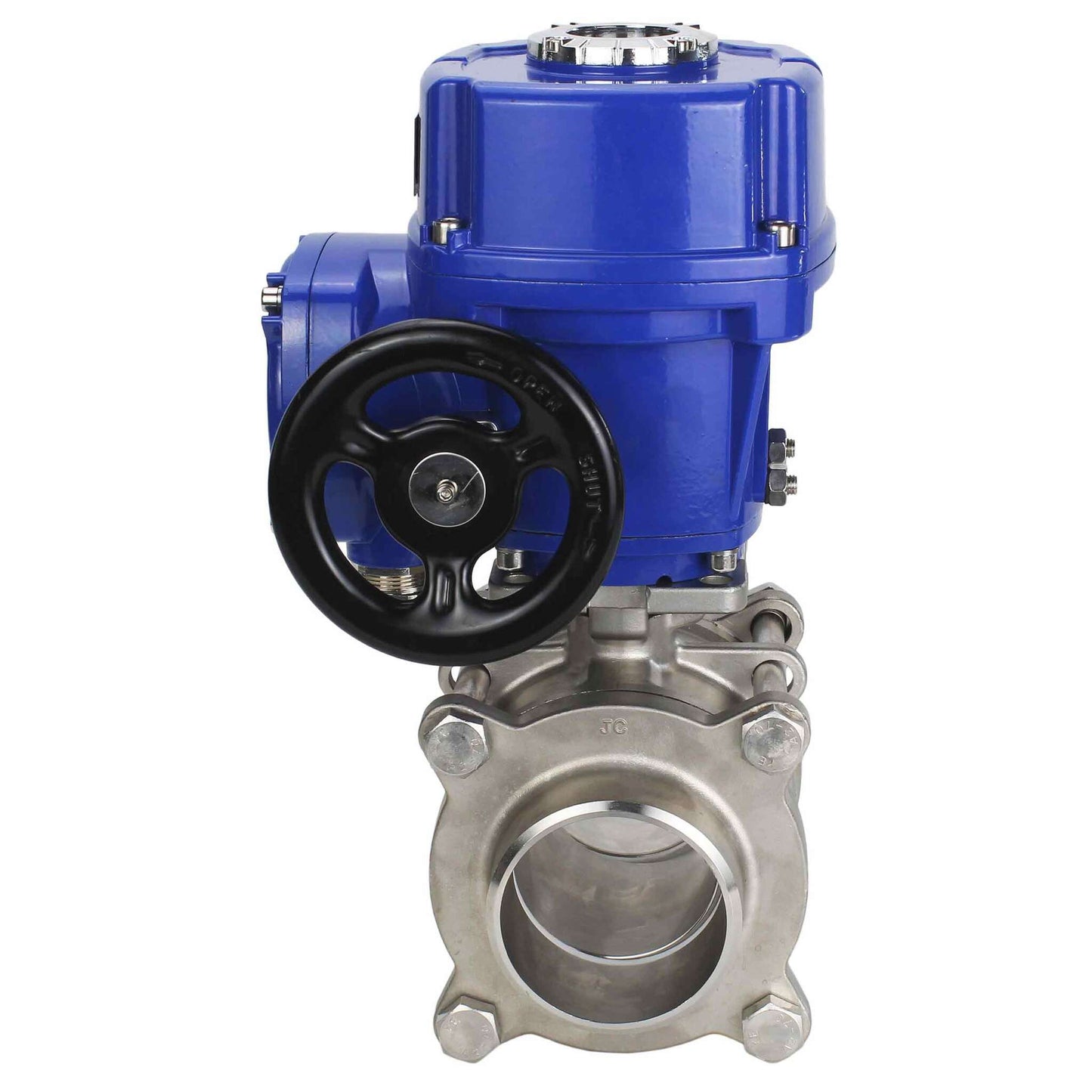 Válvula de bola de acero inoxidable DNOVA BVPP 316.200-ISO PSI914 SS316 paso completo, para soldar, material del cuerpo - acero inoxidable, actuador eléctrico de cuarto de vuelta DNOVA QT-W (M) 380 V