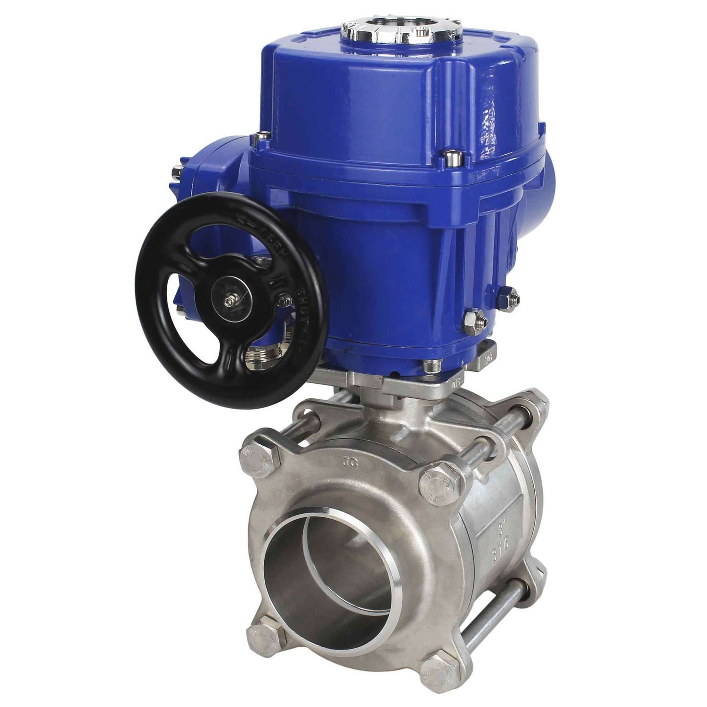 Válvula de bola de acero inoxidable DNOVA BVPP 316.200-ISO PSI914 SS316 paso completo, para soldar, material del cuerpo - acero inoxidable, actuador eléctrico de cuarto de vuelta DNOVA QT-W (M) 220 V