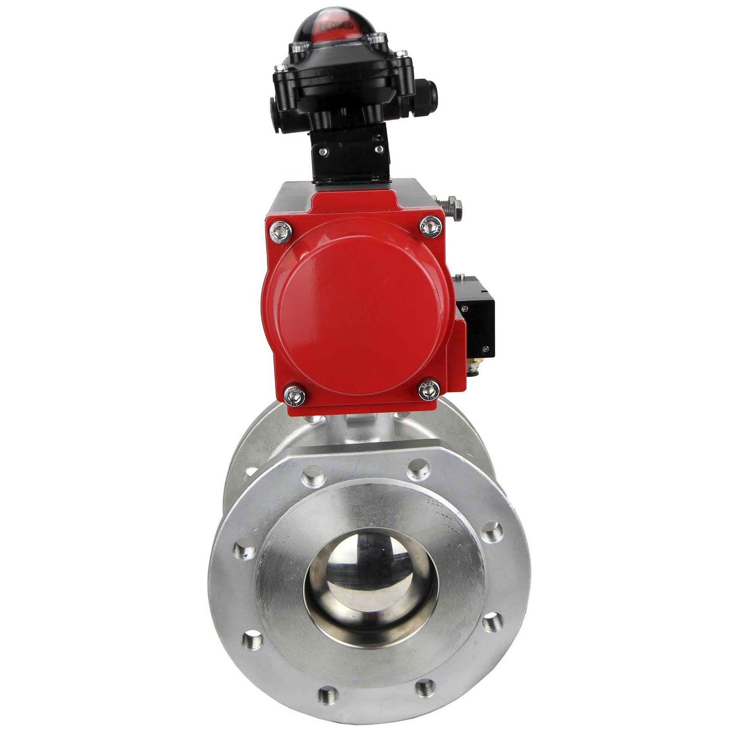 Stainless steel ball valve DNOVA kchmfp-DNOVA-da-4m310-24v-apl-210n, body material - stainless steel AISI 316, ball material - stainless steel AISI 316, seal - PTFE, pneumatic actuator operated