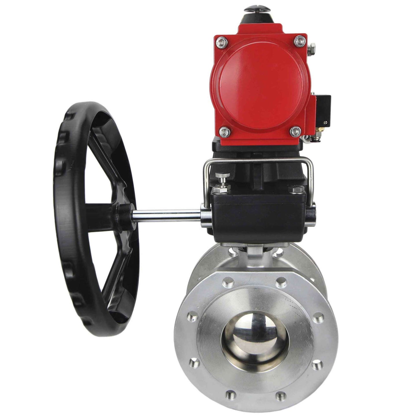 Stainless steel ball valve DNOVA kchfp-DNOVA-da-hdm-4m310-110/220v, body material - stainless steel AISI 316, ball material - stainless steel AISI 316, seal - PTFE, pneumatic actuator operated