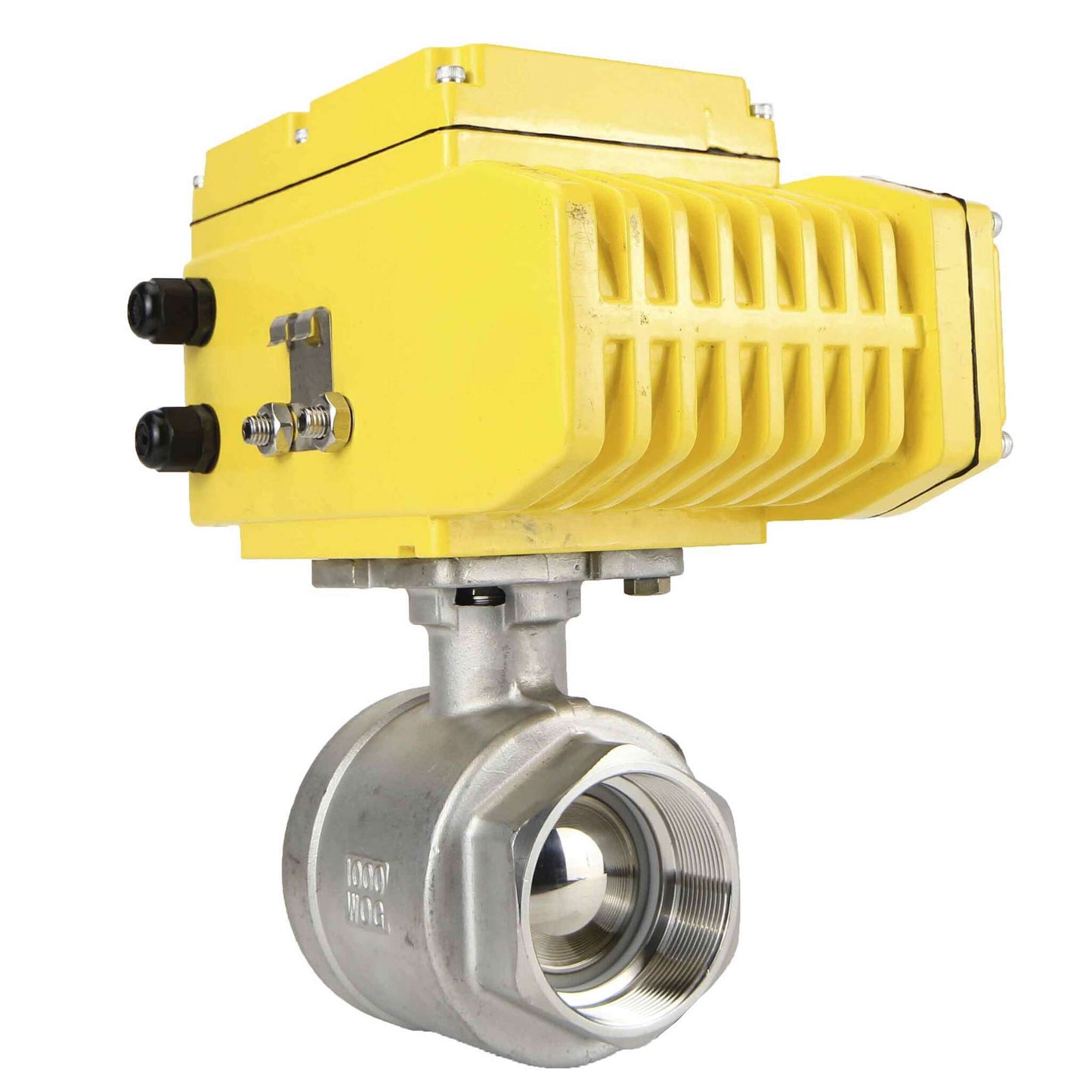 Stainless steel ball valve DNOVA BVMP.316.230-ISO PSI914, body material - stainless steel AISI 316, ball material - stainless steel AISI 316, seal - PTFE, threaded, quarter-turn electric actuator DNOVA-110/220Р’
