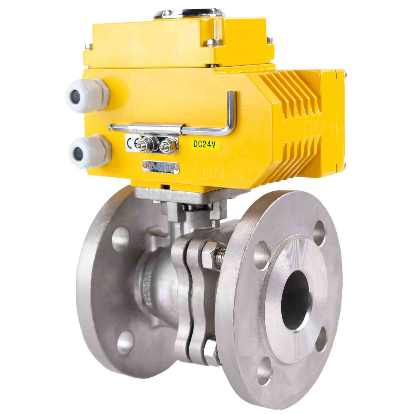 Stainless steel ball valve DNOVA kchfp-DNOVA-24v, body material - stainless steel AISI 316, ball material - stainless steel AISI 316, seal - PTFE, electric actuator operated