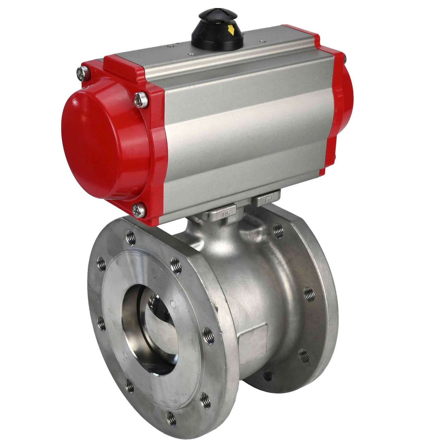 Stainless steel ball valve DNOVA kchmfp-DNOVA-sa-4m310-24v, body material - stainless steel AISI 316, ball material - stainless steel AISI 316, seal - PTFE, pneumatic actuator operated