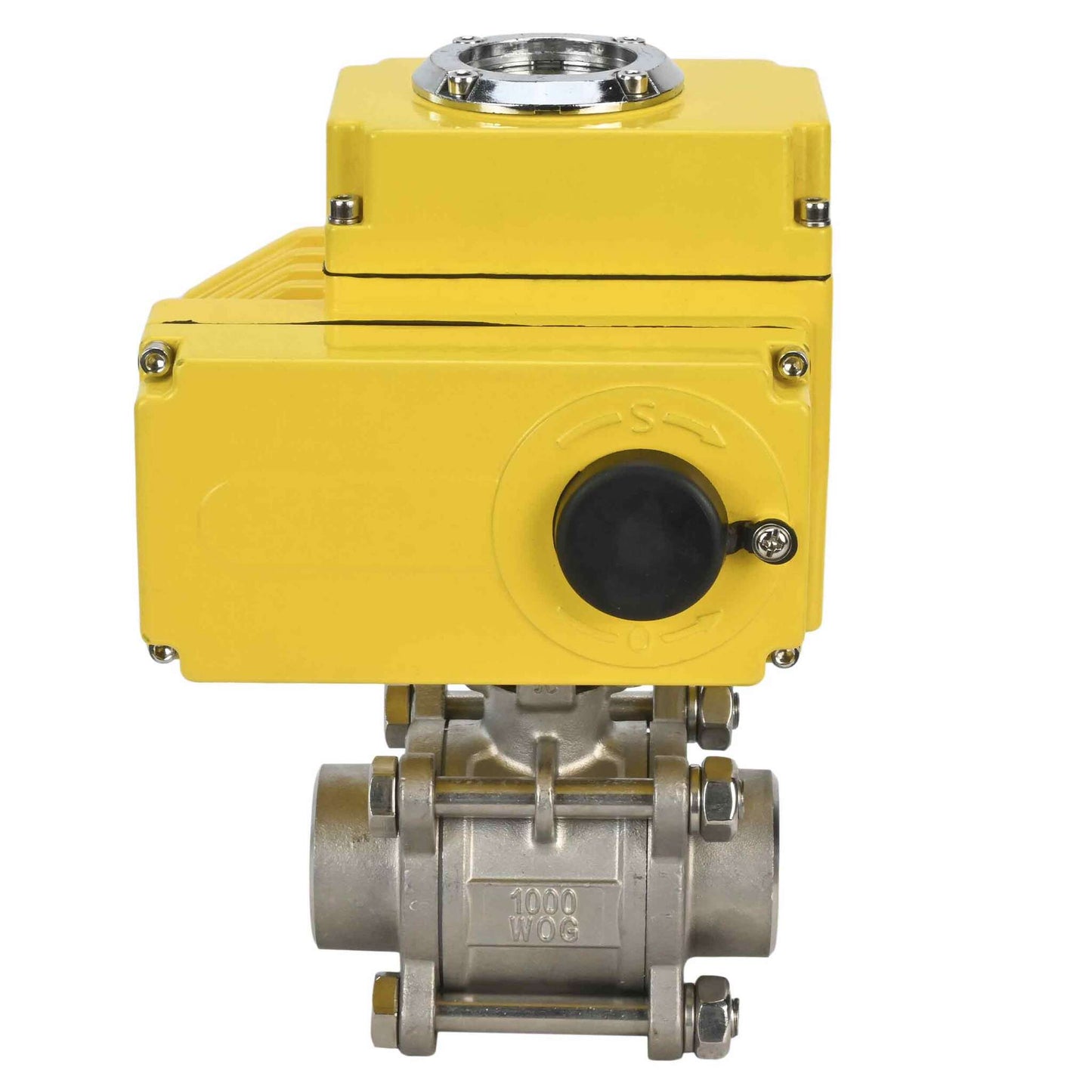 Stainless steel ball valve DNOVA kshpp-316200-DNOVA-110/220v, body material - stainless steel AISI 316, ball material - stainless steel AISI 316, seal - PTFE, electric actuator operated