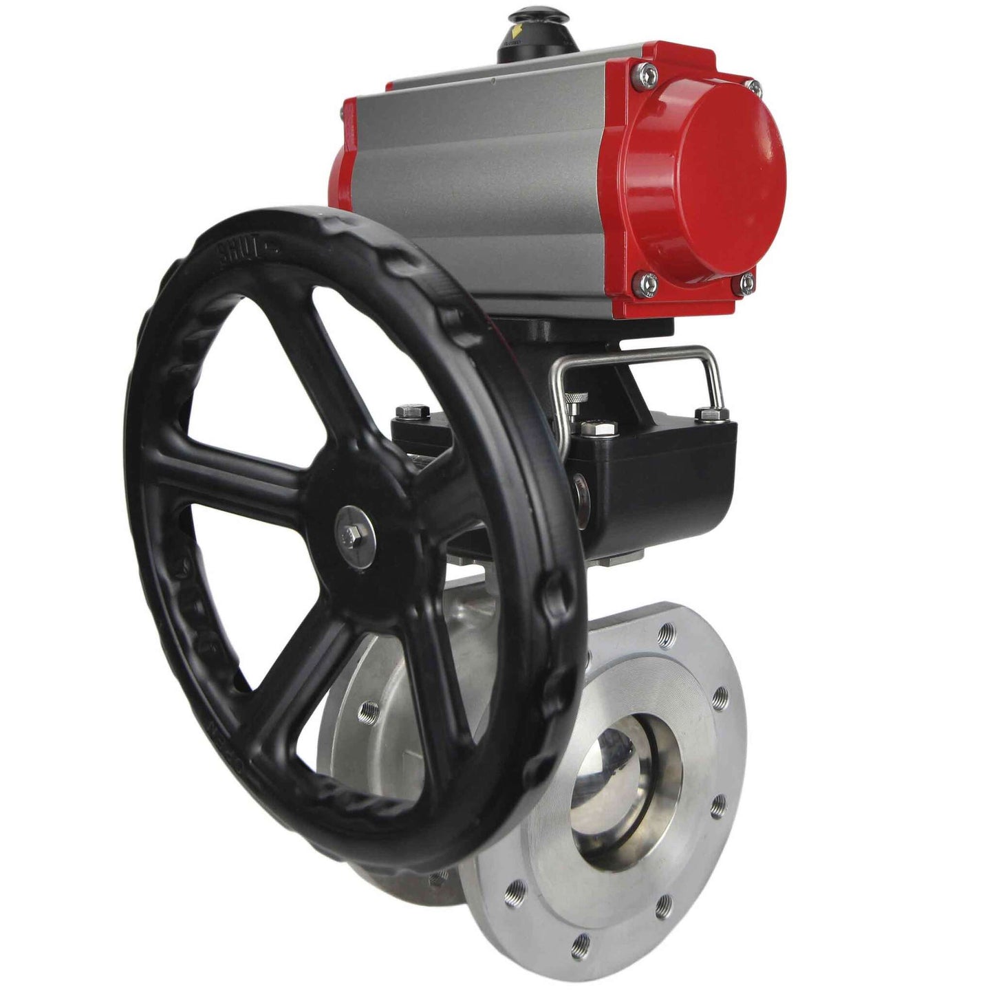 Stainless steel ball valve DNOVA kchfp-DNOVA-da-hdm-4m310-110/220v, body material - stainless steel AISI 316, ball material - stainless steel AISI 316, seal - PTFE, pneumatic actuator operated