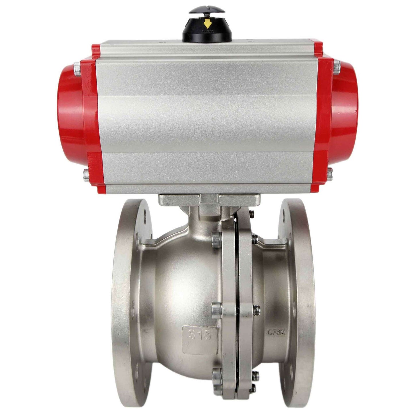 Stainless steel ball valve DNOVA kchfp-DNOVA-da-4m310-24v, body material - stainless steel AISI 316, ball material - stainless steel AISI 316, seal - PTFE, pneumatic actuator operated