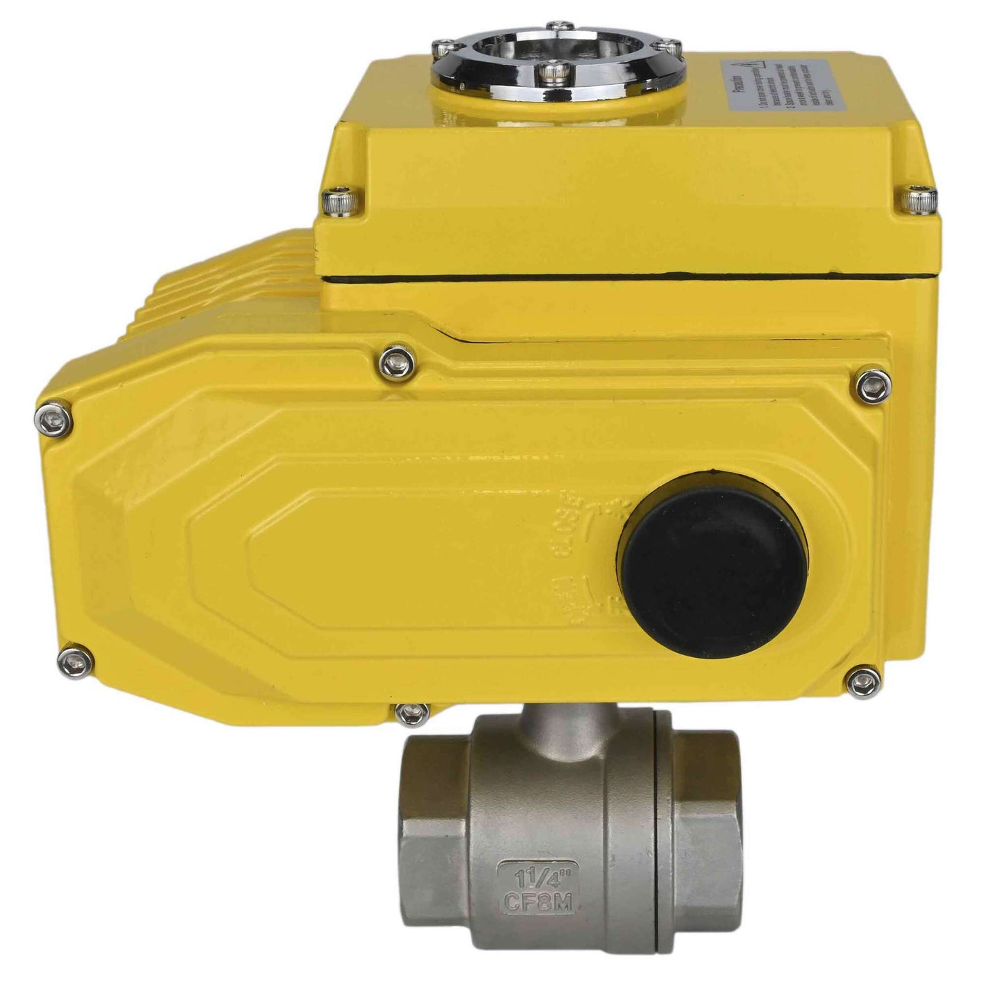 Stainless steel ball valve DNOVA BVMP.316.230-ISO PSI914, body material - stainless steel AISI 316, ball material - stainless steel AISI 316, seal - PTFE, threaded, quarter-turn electric actuator DNOVA-380 V