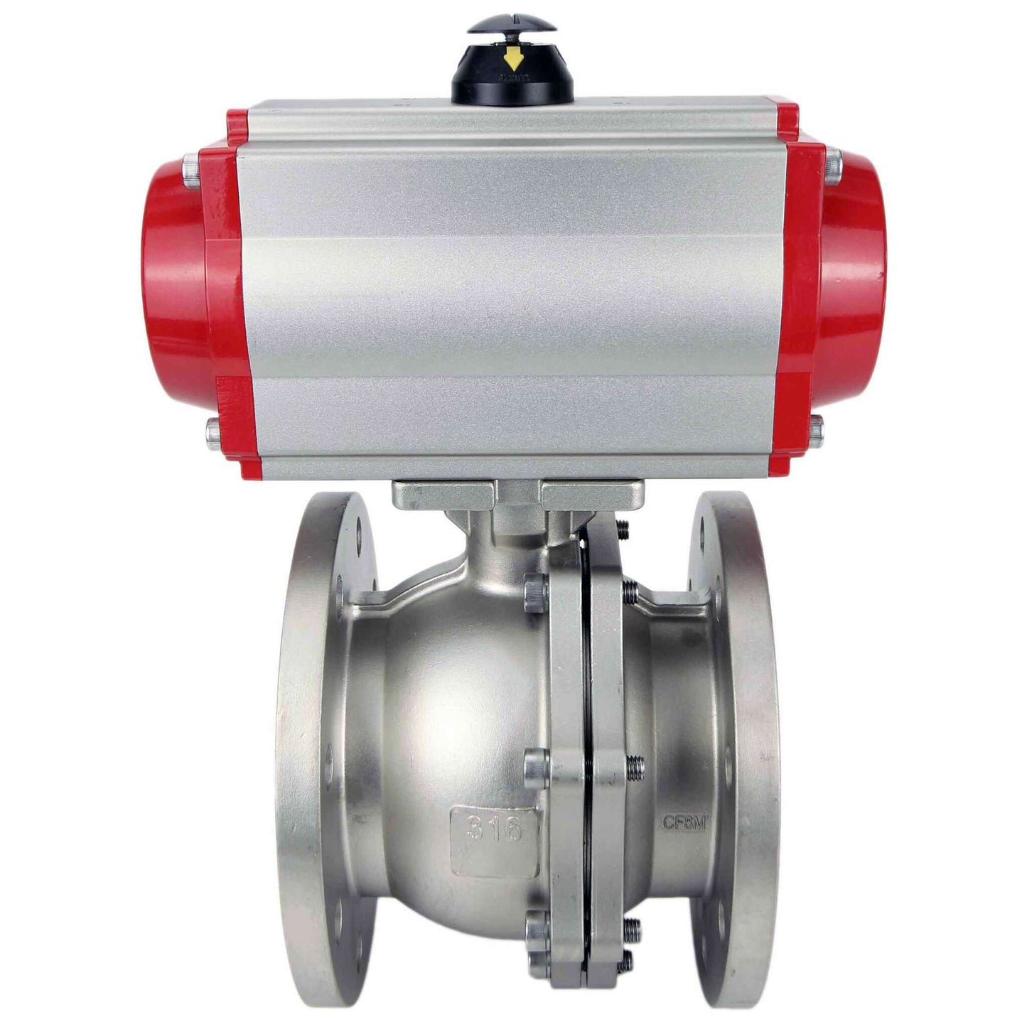 Stainless steel ball valve DNOVA kchfp-DNOVA-sa-4m310-110/220v, body material - stainless steel AISI 316, ball material - stainless steel AISI 316, seal - PTFE, pneumatic actuator operated