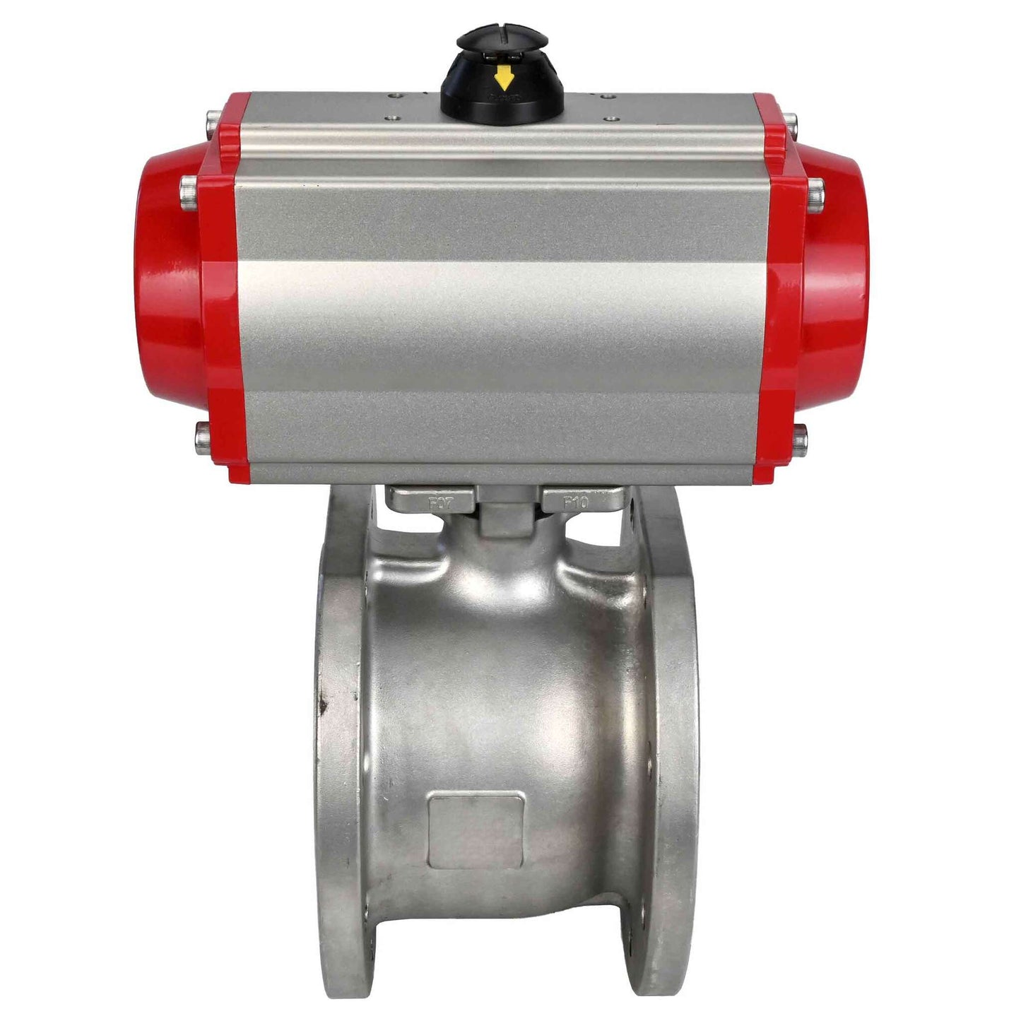 Stainless steel ball valve DNOVA kchmfp-DNOVA-sa, body material - stainless steel AISI 316, ball material - stainless steel AISI 316, seal - PTFE, pneumatic actuator operated