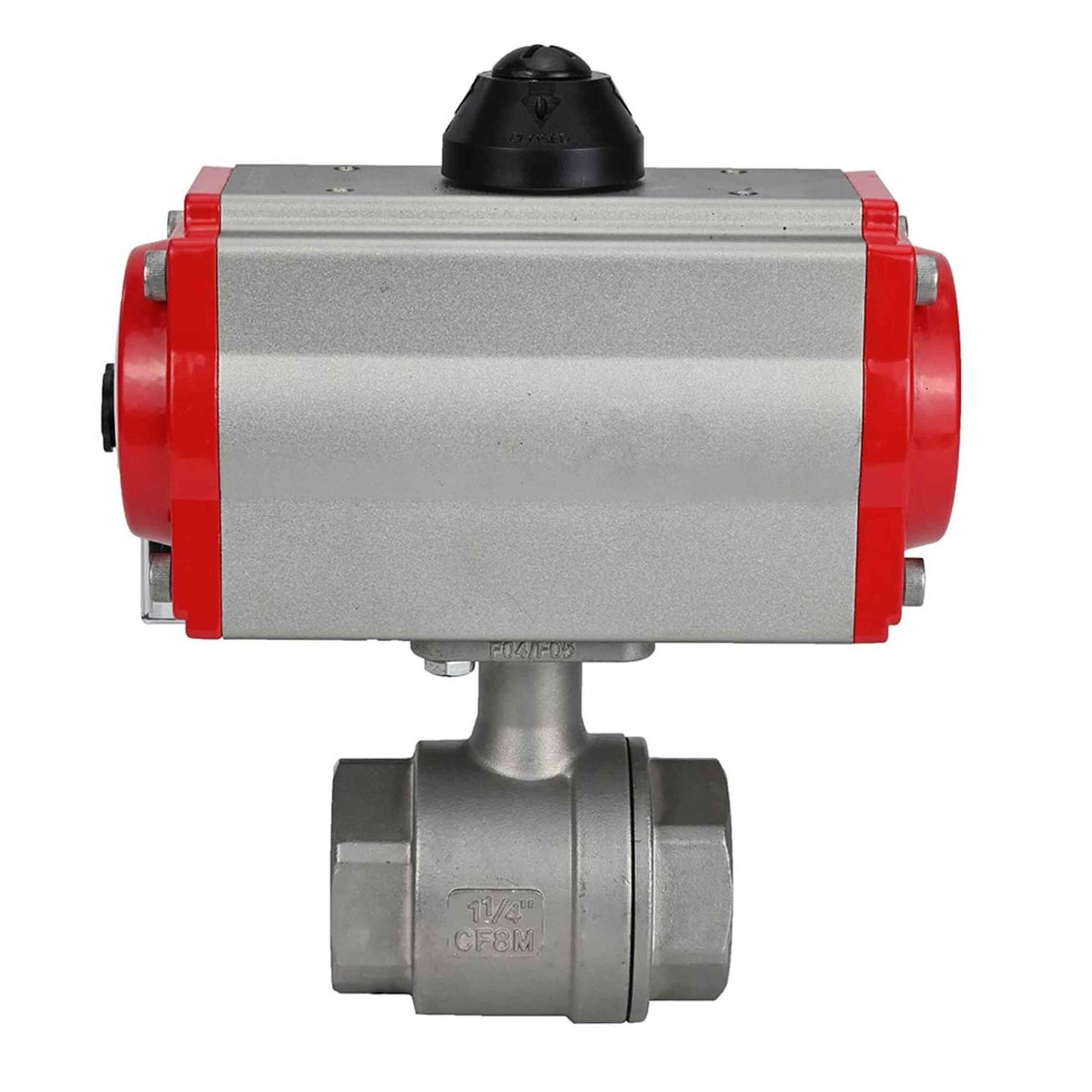 Stainless steel ball valve DNOVA kshmp316-DNOVA-da-4m310-24v, body material - stainless steel AISI 316, ball material - stainless steel AISI 316, seal - PTFE, pneumatic actuator operated