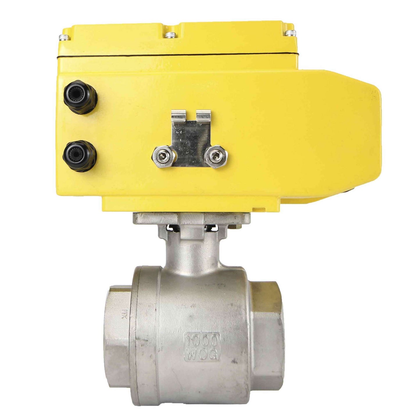 Stainless steel ball valve DNOVA BVMP.316.230-ISO PSI914, body material - stainless steel AISI 316, ball material - stainless steel AISI 316, seal - PTFE, threaded, quarter-turn electric actuator DNOVA-110/220Р’