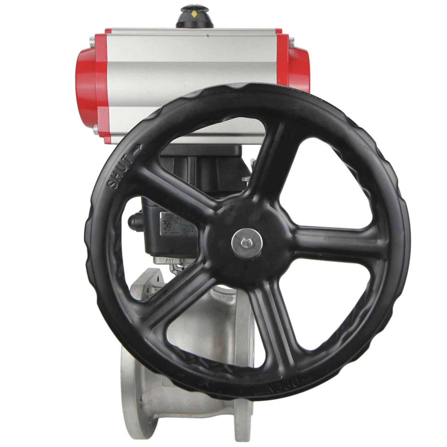 Stainless steel ball valve DNOVA kchfp-DNOVA-da-hdm-4m310-24v, body material - stainless steel AISI 316, ball material - stainless steel AISI 316, seal - PTFE, pneumatic actuator operated