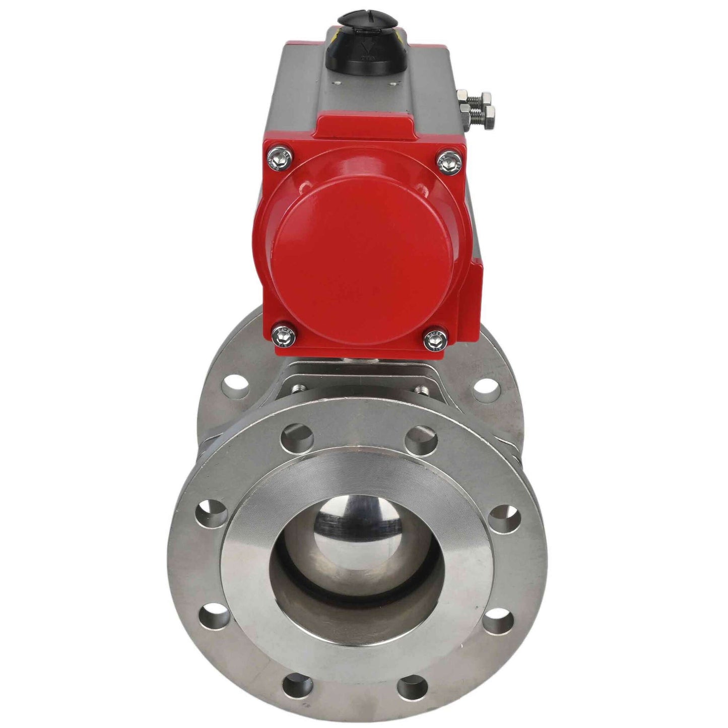 Stainless steel ball valve DNOVA kchfp-DNOVA-sa, body material - stainless steel AISI 316, ball material - stainless steel AISI 316, seal - PTFE, pneumatic actuator operated