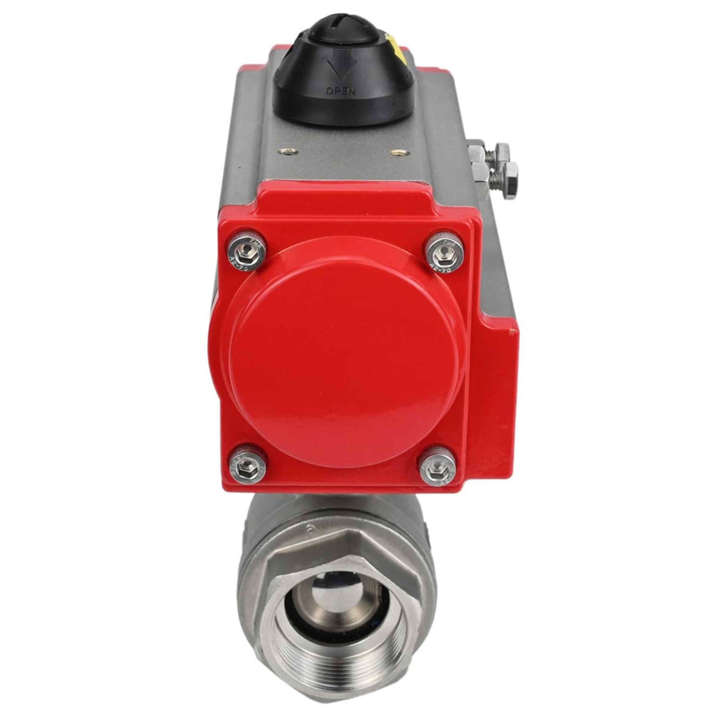 Stainless steel ball valve DNOVA BVMP.316.230-ISO PSI914, body material - stainless steel AISI 316, ball material - stainless steel AISI 316, seal - PTFE, full port, threaded, double-acting pneumatic actuator DNOVA DA