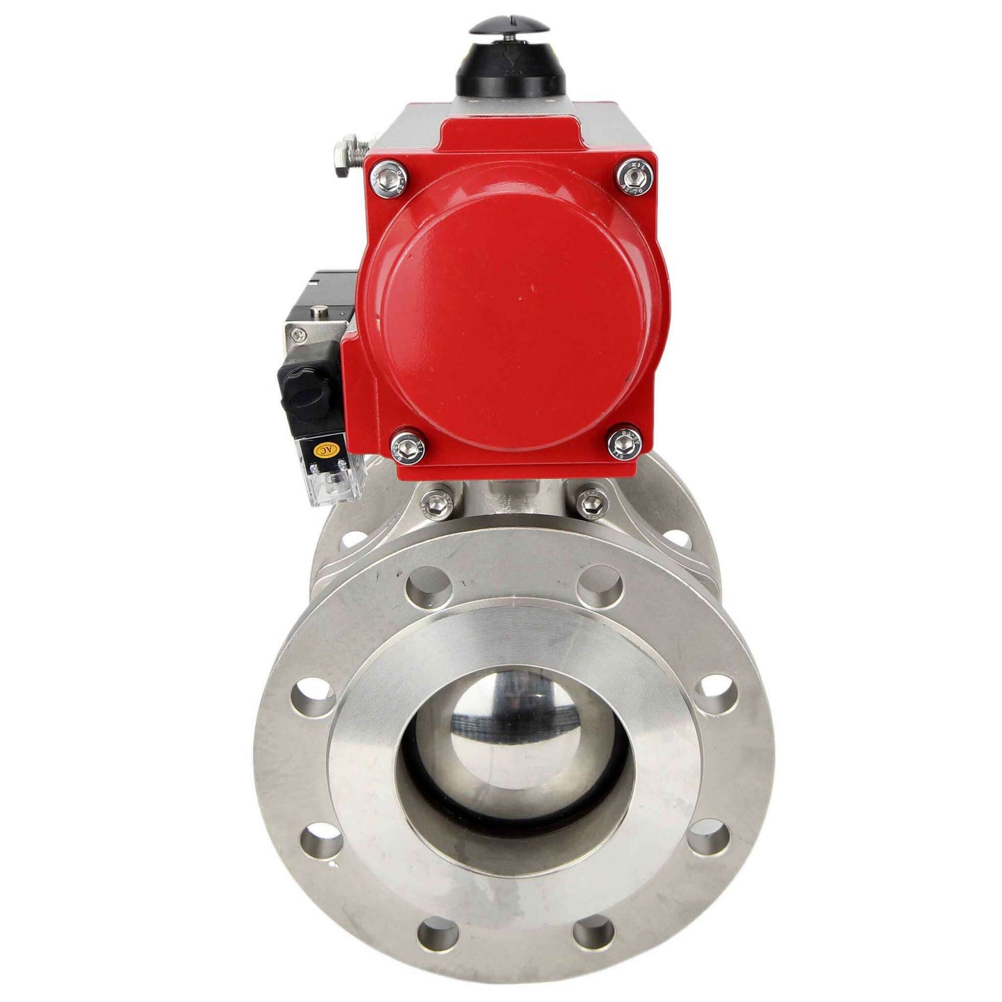 Stainless steel ball valve DNOVA kchfp-DNOVA-sa-4m310-24v, body material - stainless steel AISI 316, ball material - stainless steel AISI 316, seal - PTFE, pneumatic actuator operated