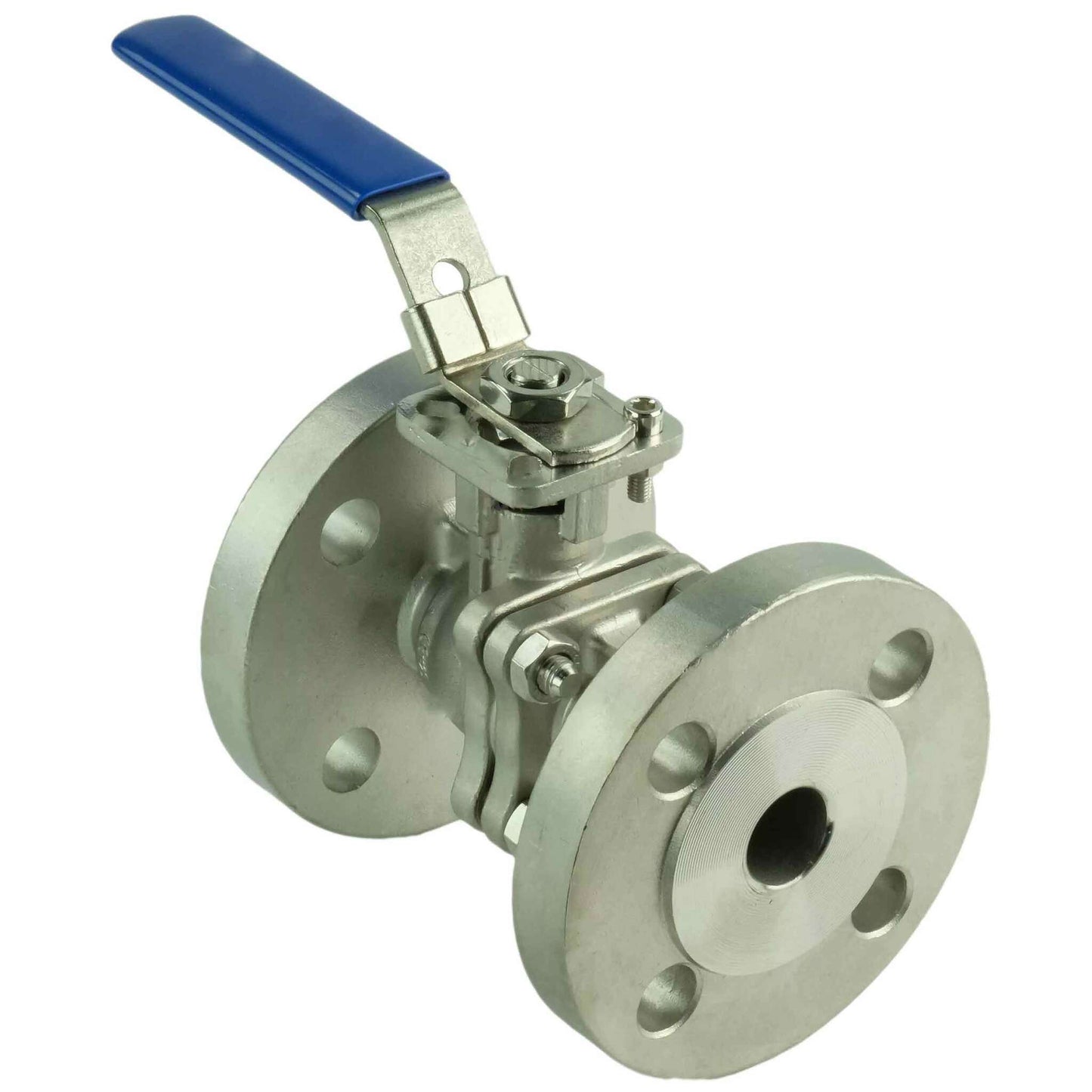 Stainless steel ball valve DNOVA BV3232P(2pc)-FP-F-ISO-H full port, flanged connection Class 150/300, with ISO 5211 mounting pad and handle