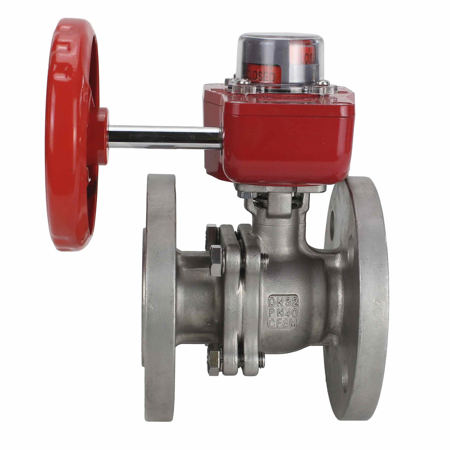 Válvula de bola de acero inoxidable DNOVA kchfp HGBF, material del cuerpo: acero inoxidable AISI 316, material de la bola: acero inoxidable AISI 316, junta: PTFE, accionada por maneta.