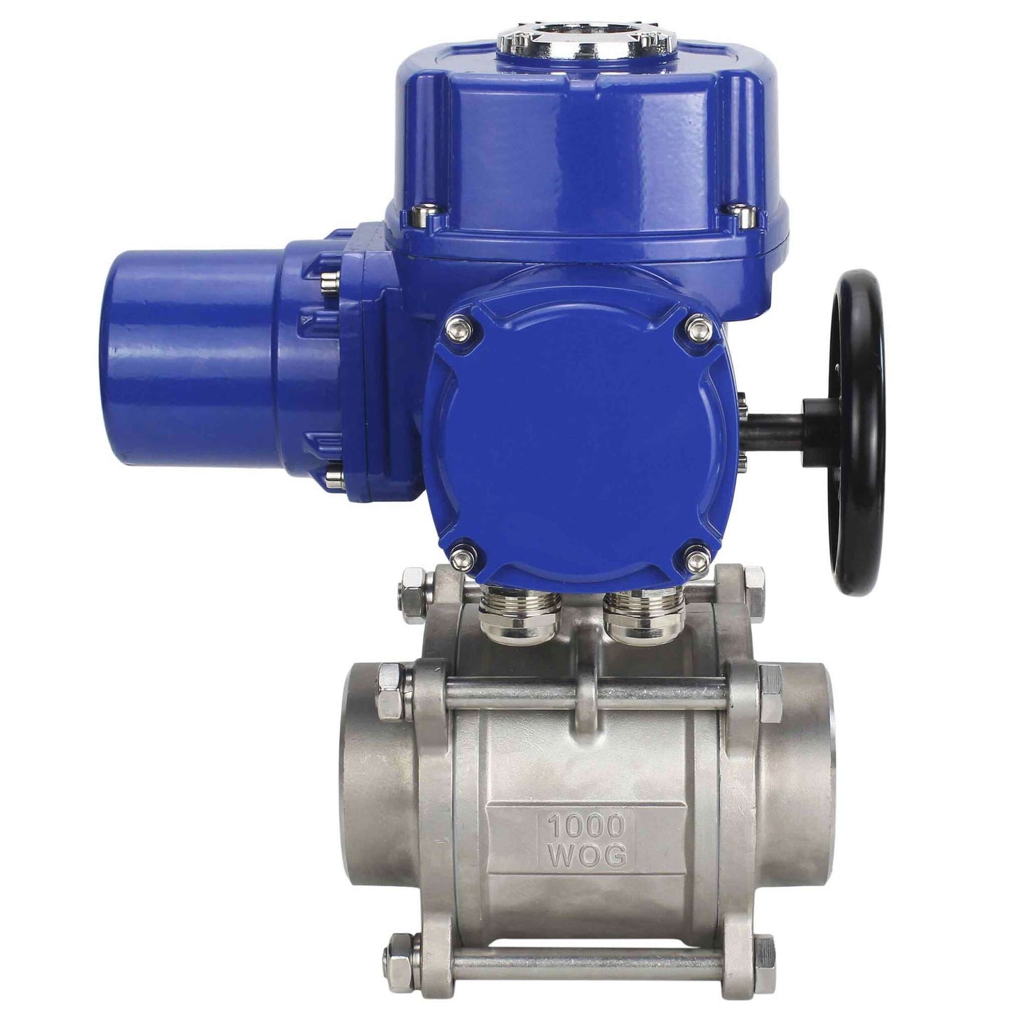 Válvula de bola de acero inoxidable DNOVA BVPP 316.200-ISO PSI914 SS316 paso completo, para soldar, material del cuerpo - acero inoxidable, actuador eléctrico de cuarto de vuelta DNOVA QT-W (M) 220 V
