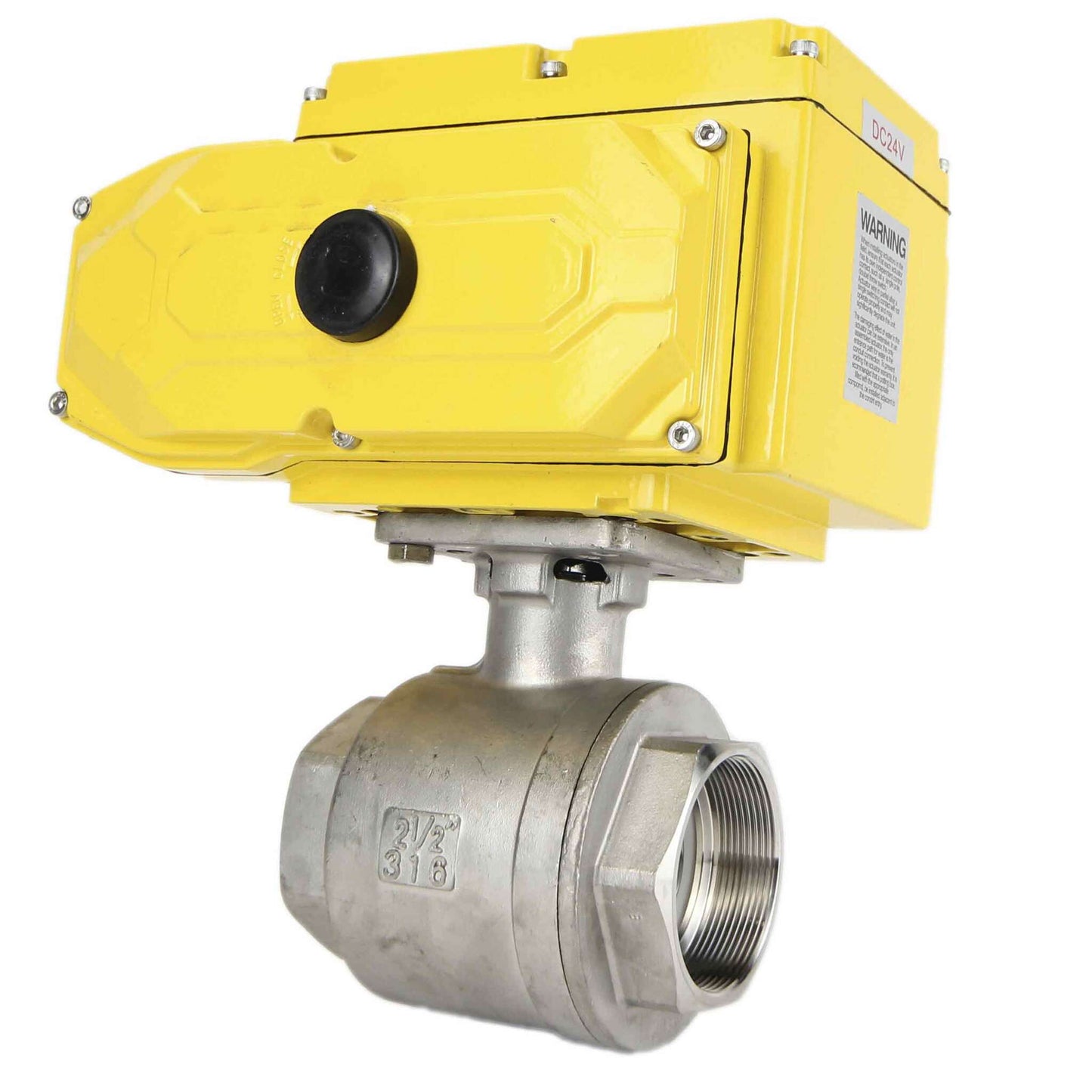 Stainless steel ball valve DNOVA kshmp316-DNOVA-24, body material - stainless steel AISI 316, ball material - stainless steel AISI 316, seal - PTFE, electric actuator operated