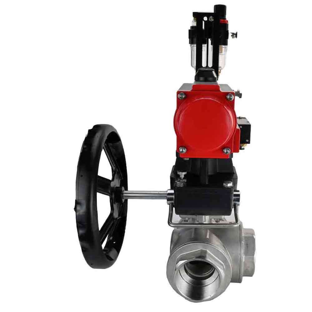 صمام كروي من الفولاذ المقاوم للصدأ DNOVA 3h-l-rpss316200mm-iso-pnevpr-da-rasp-110/220v-hdm-atu، مادة الجسم - الفولاذ المقاوم للصدأ AISI 316، مادة الكرة - الفولاذ المقاوم للصدأ AISI 316، الختم - PTFE، مشغل هوائي.