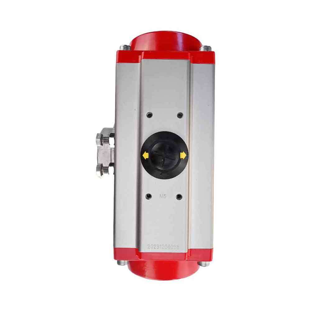 Stainless steel ball valve DNOVA 3h-l-rpss316200mm-iso-pnevpr-sa, body material - stainless steel AISI 316, ball material - stainless steel AISI 316, seal - PTFE, pneumatic actuator operated