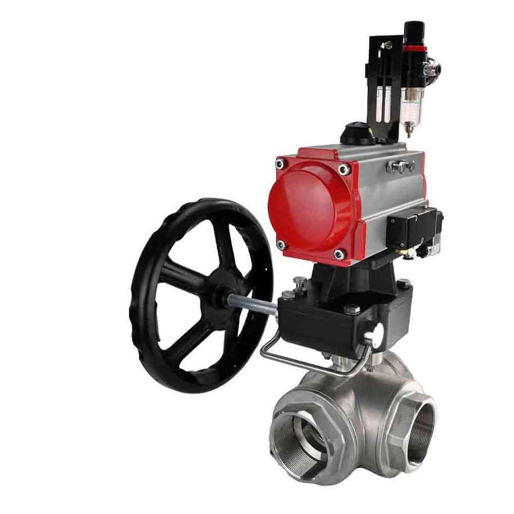 صمام كروي من الفولاذ المقاوم للصدأ DNOVA 3h-l-rpss316200mm-iso-pnevpr-da-rasp-110/220v-hdm-atu، مادة الجسم - الفولاذ المقاوم للصدأ AISI 316، مادة الكرة - الفولاذ المقاوم للصدأ AISI 316، الختم - PTFE، مشغل هوائي.