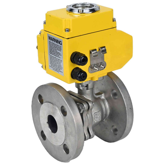 Stainless steel ball valve DNOVA kchfp-DNOVA-110/220v-4-20ma, body material - stainless steel AISI 316, ball material - stainless steel AISI 316, seal - PTFE, electric actuator operated